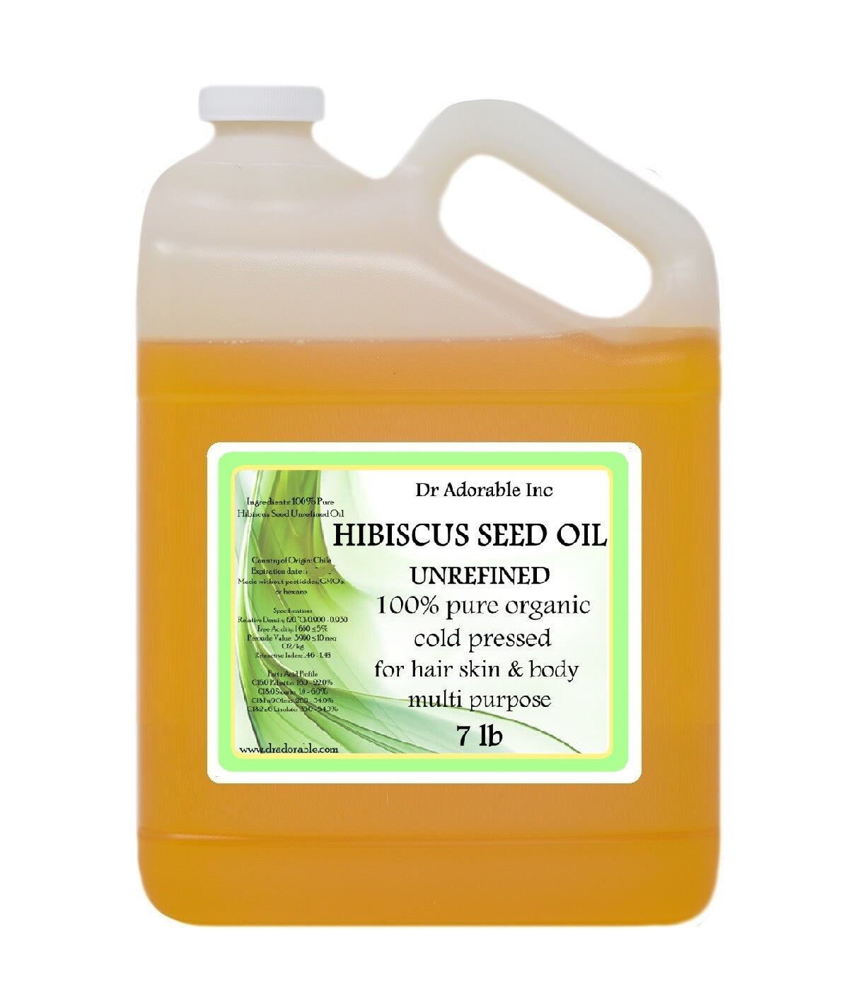 Dr.Adorable Hibiscus Seed Oil Unrefined 100% Pure Cold Pressed Organic Natural
