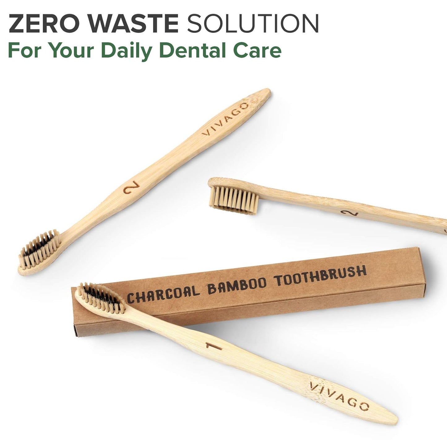 Biodegradable Charcoal Bamboo Toothbrushes Soft Bristles for Sensitive Teeth 10