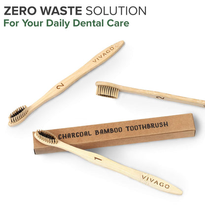Biodegradable Charcoal Bamboo Toothbrushes Soft Bristles for Sensitive Teeth 10