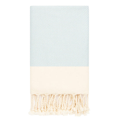 Mykonos 2-Pack Turkish Cotton Hand Towels – Light Gray, 40X19 In, Soft Absorbent Decorative Bathroom Towel Set