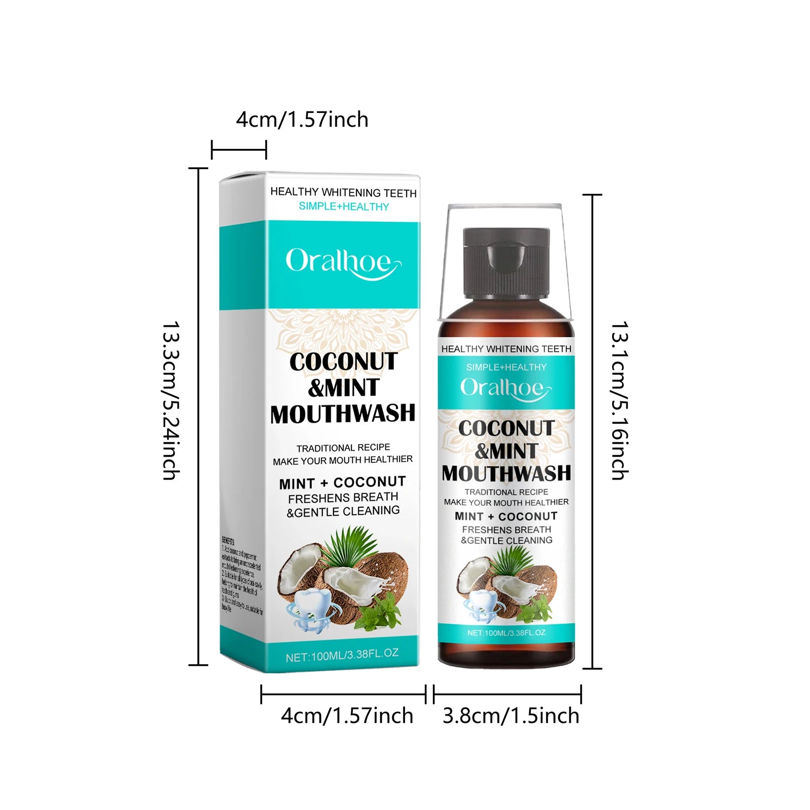 Coconut Mint Pulling Oil Mouthwash Removes Tooth Stains Yellow Teeth Prevents Bad Breath Freshens Breath with Mouthwash