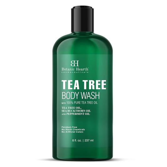 Tea Tree Body Wash - 8 Fl Oz - Helps Soothe Itchy, Dry Skin, Antifungal Body Wash with 100% Pure Tea Tree Oil - Sulfate Free, Paraben Free, for Men and Women