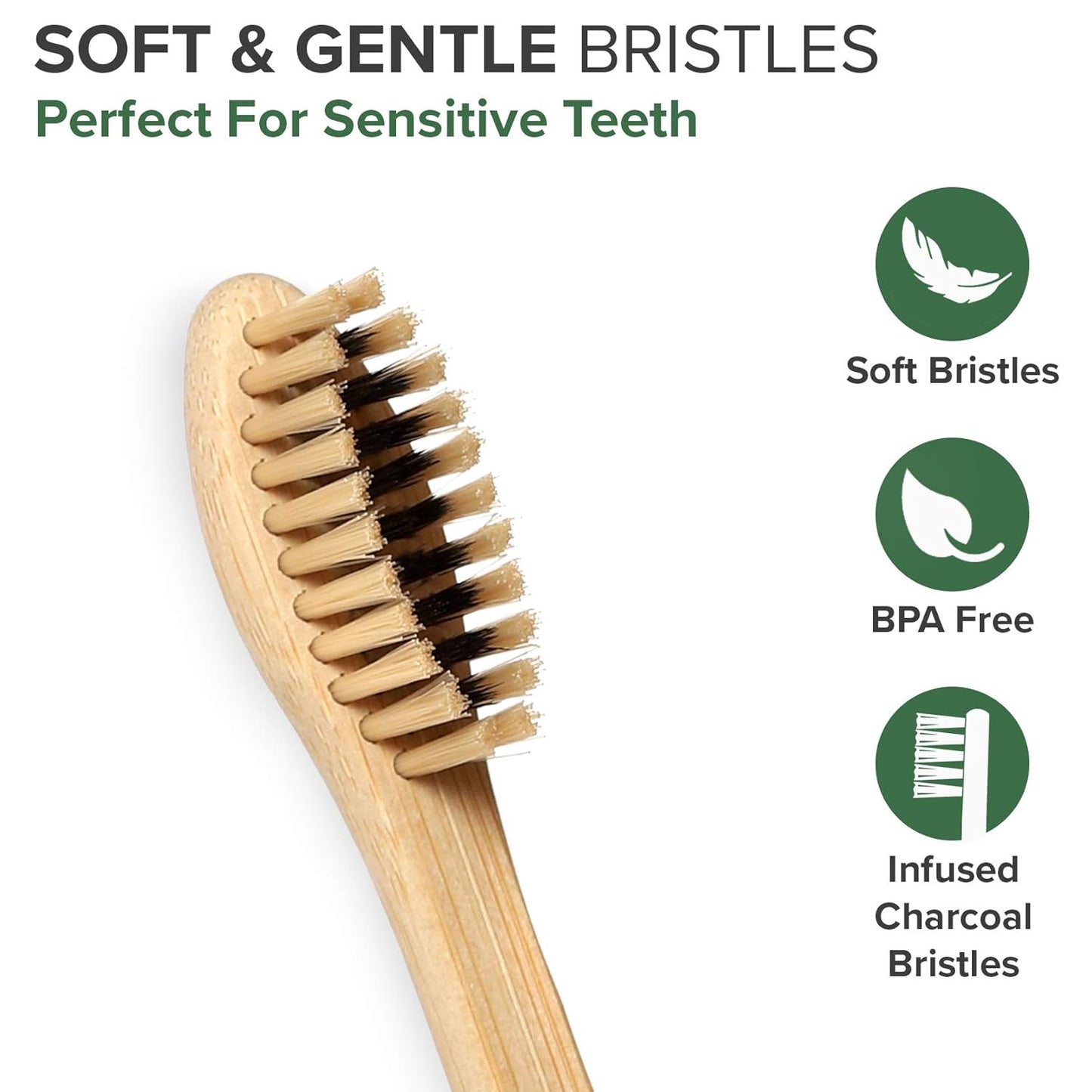 Biodegradable Charcoal Bamboo Toothbrushes Soft Bristles for Sensitive Teeth 10