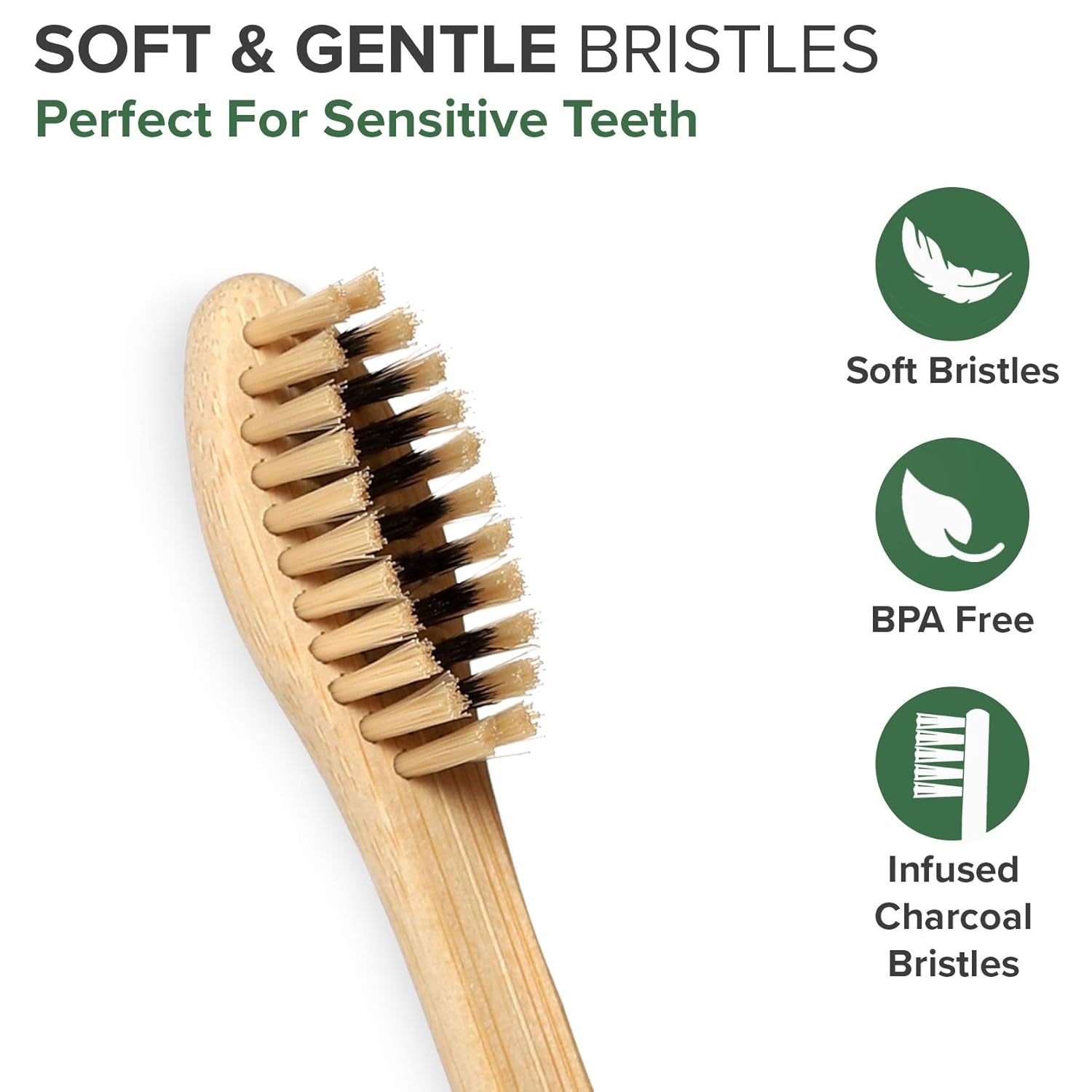 Biodegradable Charcoal Bamboo Toothbrushes Soft Bristles for Sensitive Teeth 10