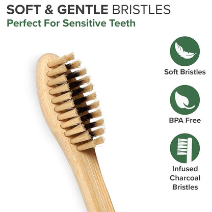 Biodegradable Charcoal Bamboo Toothbrushes Soft Bristles for Sensitive Teeth 10