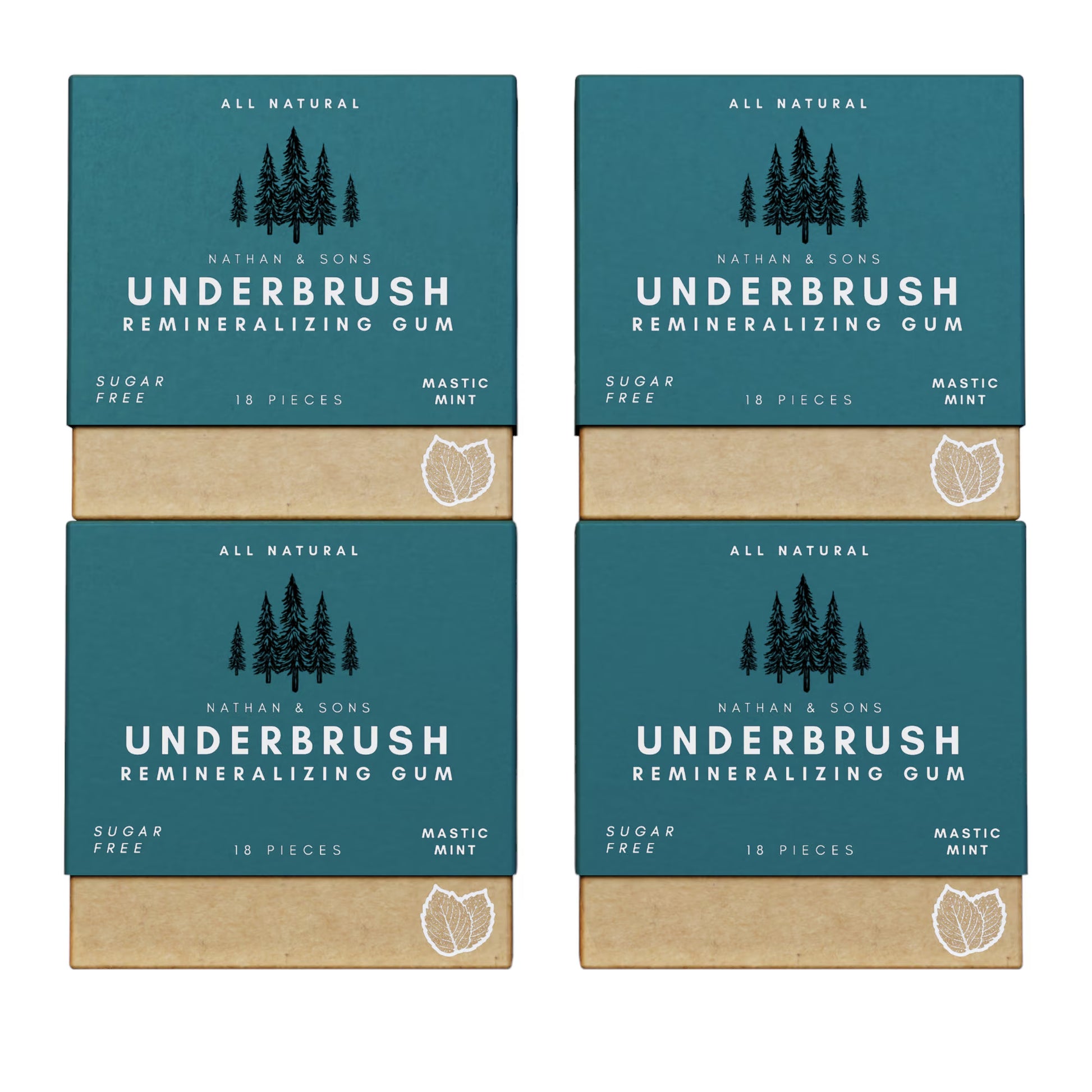 OFFICIAL Nathan & Sons - Underbrush Gum - MASTIC MINT Remineralizing Chewing Gum with Nano-Hydroxyapatite