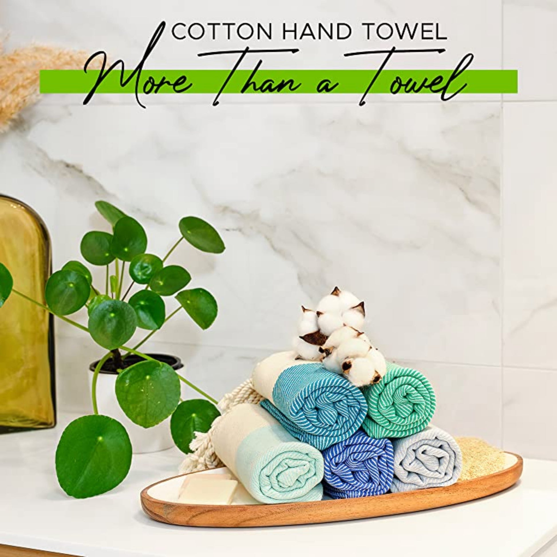 Mykonos 2-Pack Turkish Cotton Hand Towels – Light Gray, 40X19 In, Soft Absorbent Decorative Bathroom Towel Set