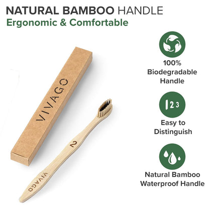 Biodegradable Charcoal Bamboo Toothbrushes Soft Bristles for Sensitive Teeth 10