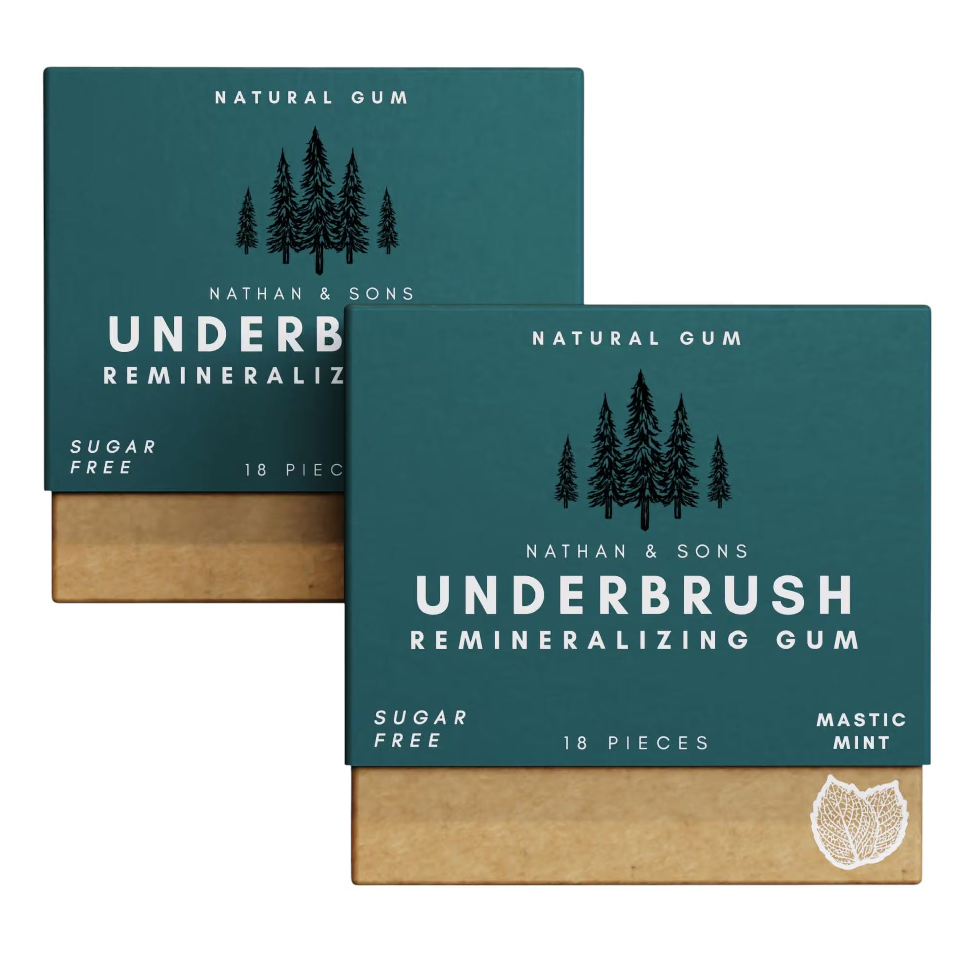 OFFICIAL Nathan & Sons - Underbrush Gum - MASTIC MINT Remineralizing Chewing Gum with Nano-Hydroxyapatite