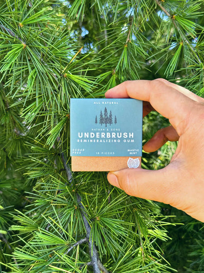 OFFICIAL Nathan & Sons - Underbrush Gum - MASTIC MINT Remineralizing Chewing Gum with Nano-Hydroxyapatite