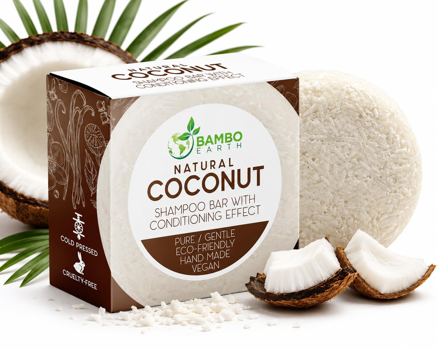 Solid Shampoo and Conditioner Bar - Hair Soap – 100% Organic Shampoo Bars for Hair with All Natural Plant Based Essential Oils and Zero Waste Biodegradable Packaging (Coconut)
