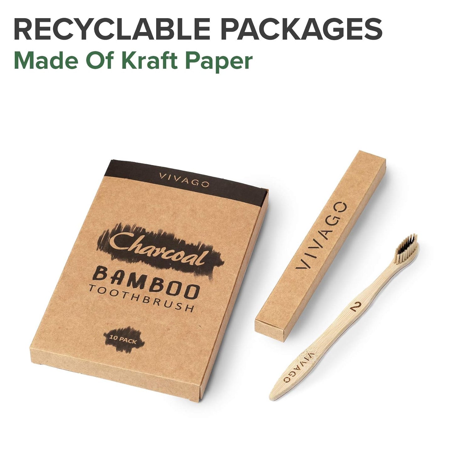 Biodegradable Charcoal Bamboo Toothbrushes Soft Bristles for Sensitive Teeth 10