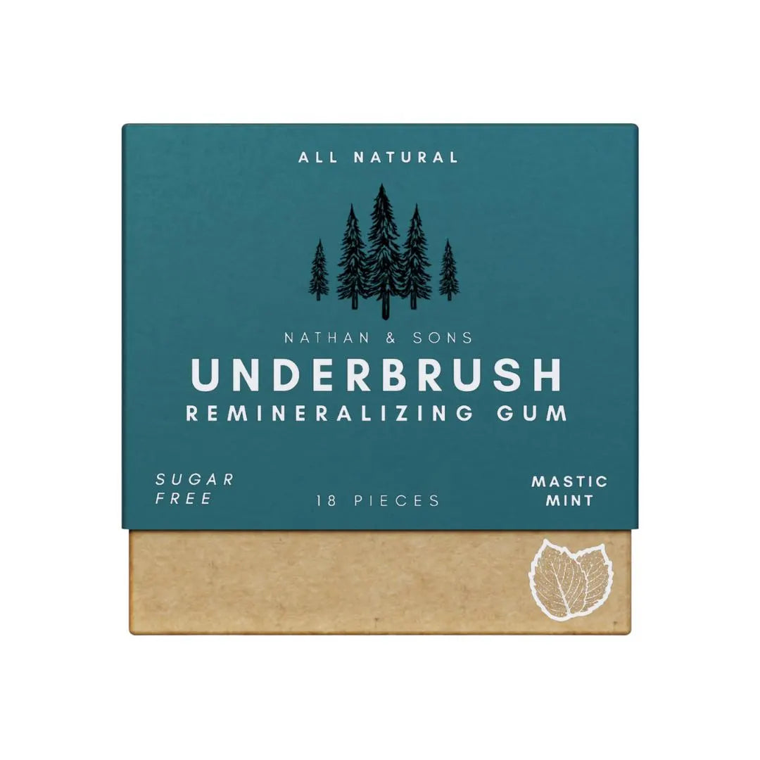 OFFICIAL Nathan & Sons - Underbrush Gum - MASTIC MINT Remineralizing Chewing Gum with Nano-Hydroxyapatite