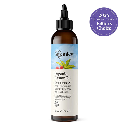 Organic Castor Oil to Condition for Hair, Lashes, and Brows, 6 Fl Oz