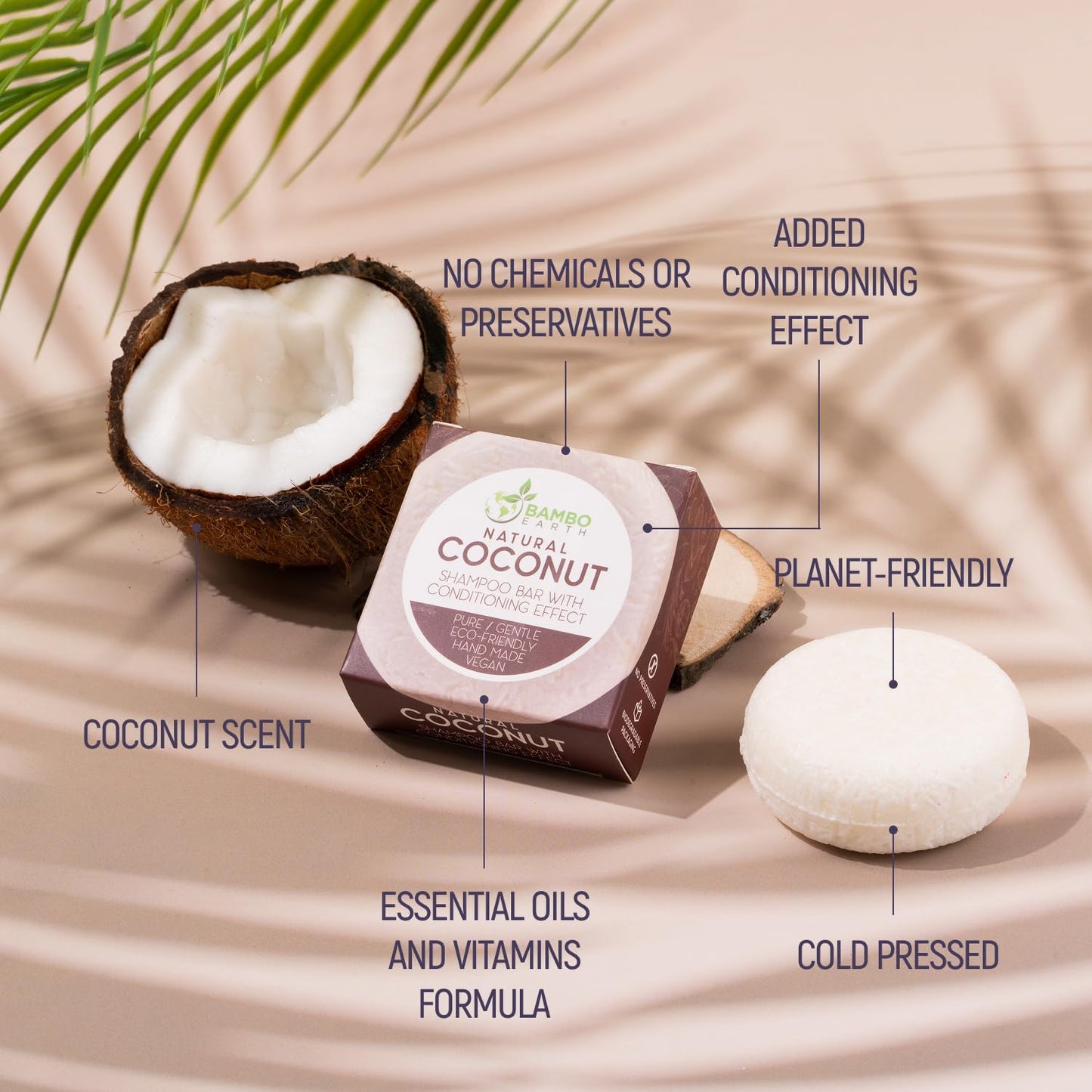 Solid Shampoo and Conditioner Bar - Hair Soap – 100% Organic Shampoo Bars for Hair with All Natural Plant Based Essential Oils and Zero Waste Biodegradable Packaging (Coconut)
