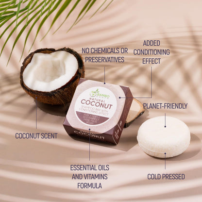 Solid Shampoo and Conditioner Bar - Hair Soap – 100% Organic Shampoo Bars for Hair with All Natural Plant Based Essential Oils and Zero Waste Biodegradable Packaging (Coconut)