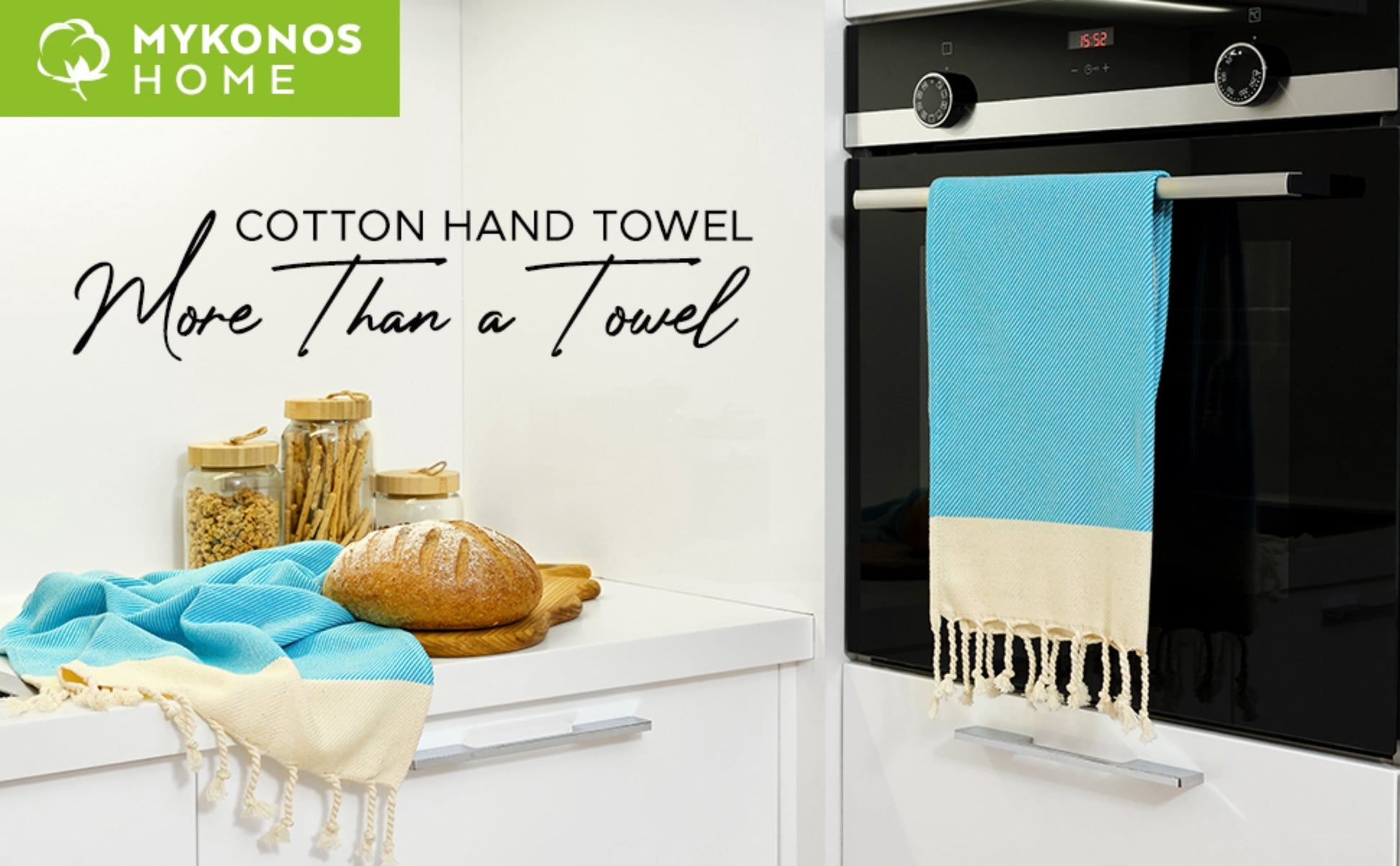 Mykonos 2-Pack Turkish Cotton Hand Towels – Light Gray, 40X19 In, Soft Absorbent Decorative Bathroom Towel Set